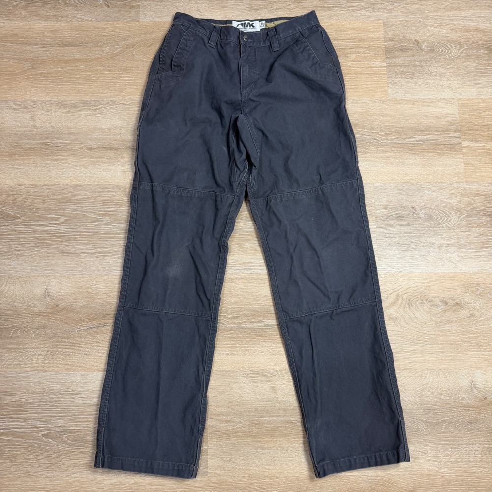 Mountain Khakis Alpine Utility Pants Mens 32x34 Gray Canvas Double Knee Workwear